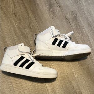 Adidas High-Top White and Black Sneakers